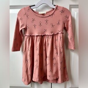 GREIGE Girls Turnip Long Sleeve Dress w/ Built in Onesie (Size 12-18 Months)